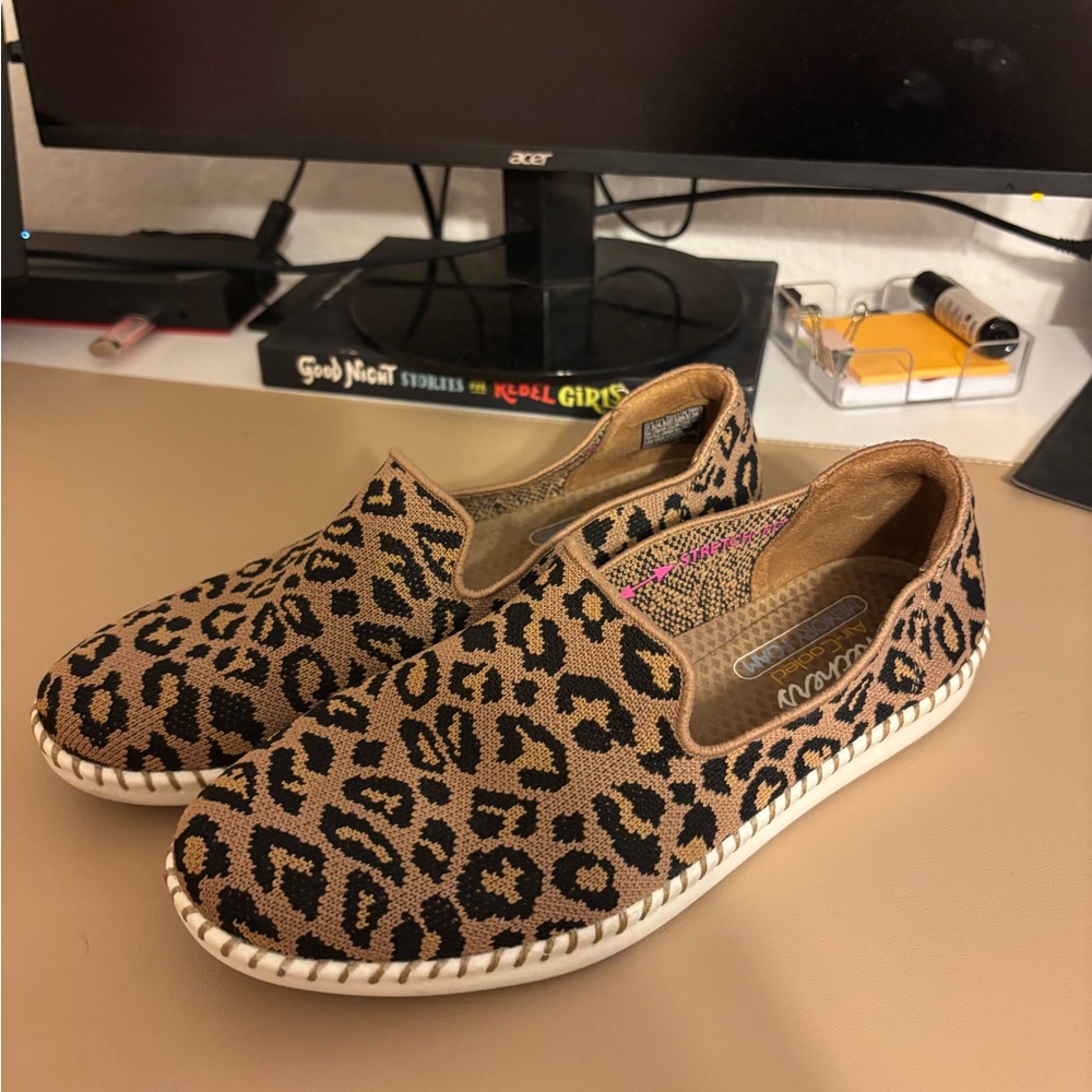 Skechers Air Cooled Leopard Print Slip-On Shoes